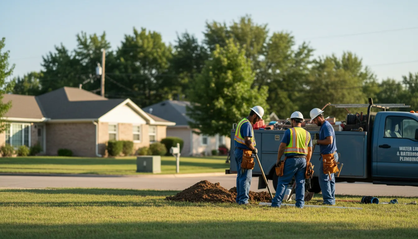 Residential water line and bathroom plumbing service in Fort Meade, SD